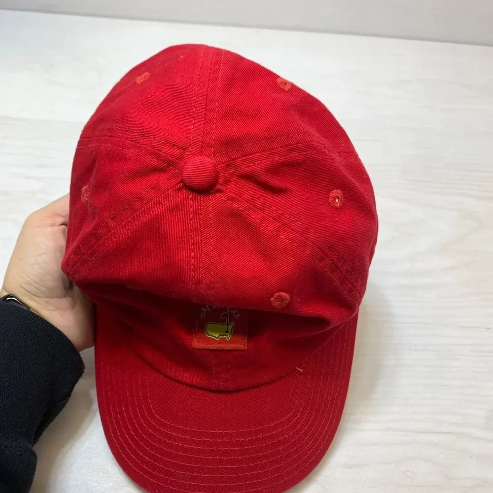Masters Mens Red Baseball Cap Magnolia Lane‎ Golf Hat Adjustable